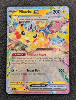 Pikachu ex - 057/191 Double Rare SV08: Surging Sparks NM Pokemon - Image 1