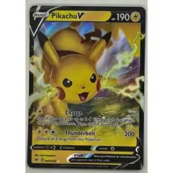Pokemon TCG - Pikachu V #043/185 Ultra Rare,Holo SWSH04: Vivid Voltage NM - Image 1