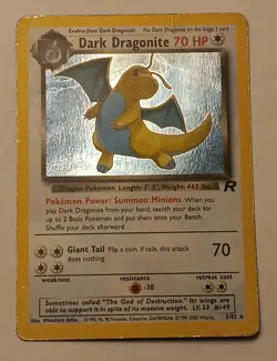 Dark Dragonite 5/82 Team Rocket Holo Rare Vintage Pokemon TCG - Image 1