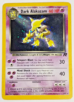 Pokemon TCG Dark Alakazam Team Rocket 1/82 Unlimited Holo MP - Image 1
