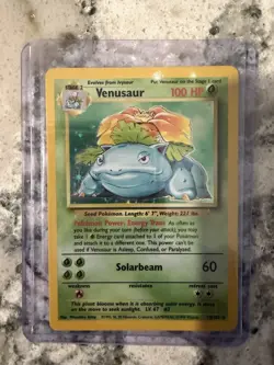 Pokemon TCG Venusaur Base Set 15/102 Holo Rare 100 HP Solarbeam 1999-2000 - Image 1