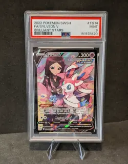 2022 Pokemon TCG - Sword & Shield - Brilliant Stars - Sylveon V TG14 - PSA 9 - Image 1