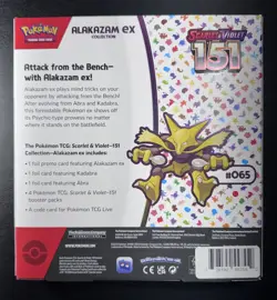 Factory Sealed Pokemon Scarlet & Violet 151 Alakazam ex Collection Box TCG - Image 5