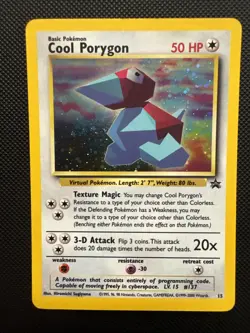 Cool Porygon 15/53 Wotc Promo Holo Black Star Promo Pokemon - Image 1