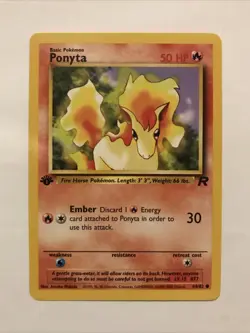 Pokemon TCG: Ponyta 64/82 Team Rocket 1st Edition WOTC - NM - Image 1