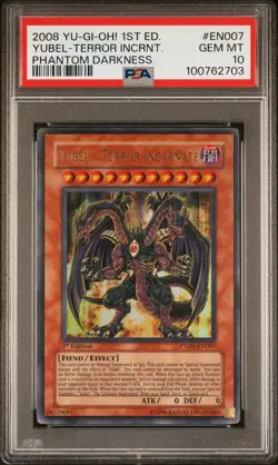 2008 YU-GI-OH! PTDN-PHANTOM DARKNESS 1ST ED #EN007 YUBEL-TERROR INCARNATE PSA 10 - Image 1