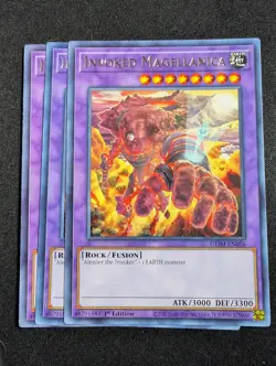 Yugioh - 3x Invoked Magellanica GEIM-EN056 1st Rare NM - Image 1