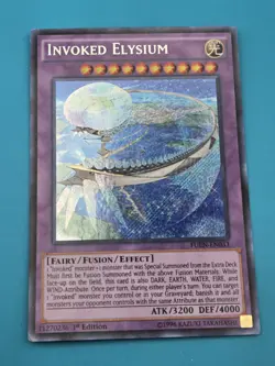 Yugioh Invoked Elysium FUEN-EN033 Secret Rare 1st Ed LP - Image 1