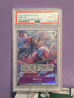 PSA 10 Japanese Porche 2024 OP07-072 Alternate Art SR One Piece - Image 1