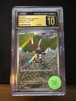 CGC 10 Pristine Pawniard 147/086 AR Art Rare Black Bolt sv11B Pokemon Card - Image 1