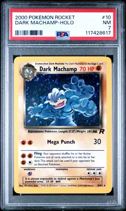 2000 POKEMON ROCKET #10 DARK MACHAMP-HOLO PSA 7 - Image 1