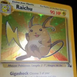 Pokemon TCG Raichu Fossil Holo Rare Card 14/62 Wizards 1999 Unlimited English - Image 2