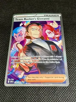 Pokemon Team Rocket's Giovanni Special Illustration Rare Holo Card 238/182 Sv10 - Image 1