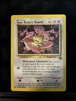 Pokemon Team Rocket's Meowth 18/53 Wotc Promo 40 HP Basic Regular English Card - Image 1