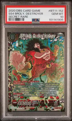 Dragon Ball Super Card Game - SS4 Broly, the Great Destroyer - 1st Ed - PSA 10 - Image 1