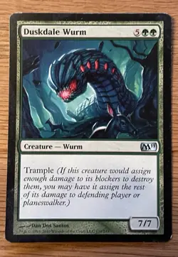 Magic The Gathering 2011 Duskdale Worm #170 Uncommon Green MTG LP - Image 1