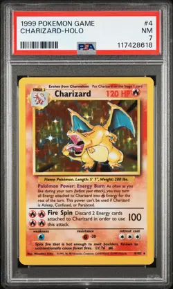 1999 POKEMON GAME #4 CHARIZARD-HOLO PSA 7 - Image 1