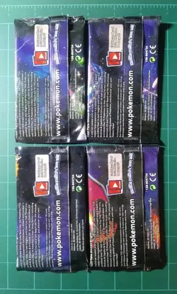 Pokemon TCG Sun & Moon Hidden Fates EMPTY Booster Pack Artworks Set x4 - Image 2