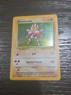 Pokemon Hitmonchan 008/130 Base Set 2 Holo - Image 1