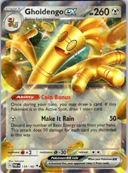 GHOLDENGO EX 139/182 PARADOX RIFT POKEMON NM/M - Image 1