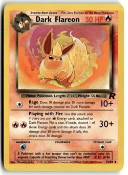 2000 Pokemon - Team Rocket Dark Flareon #35/82 - Image 1