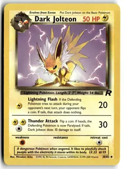2000 Pokemon - Team Rocket Dark Jolteon #38/82 - Image 1