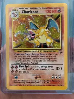 Pokemon Base Set 2 Charizard Holo Rare 4/130 WOTC English 1999 CLEAN HOLO - Image 1