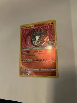 Pokemon TCG Radiant Charizard Holo Radiant Rare 011/078 Pokemon GO Excited Heart - Image 2
