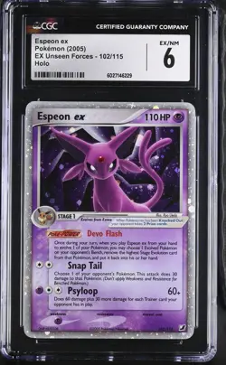 ESPEON EX Unseen Forces Holo Rare #102 CGC 6 Pokemon [Nostalgium] - Image 1