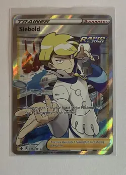 Pokemon Chilling Reign - Siebold - Full Art Trainer NM+/MINT - 198/198 - Image 1