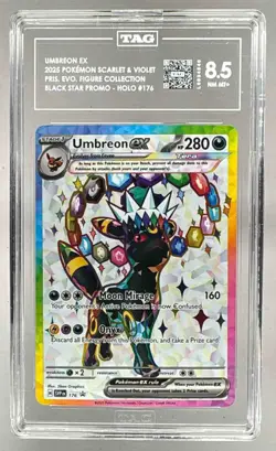 Umbreon ex 2025 Pokemon SV Prismatic Evolutions Promo #176 TAG 8.5 - Image 1