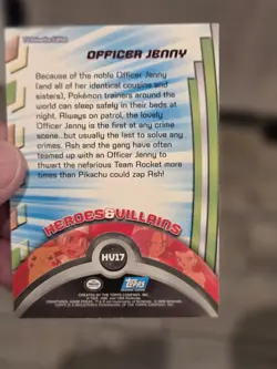 Topps Pokemon Tv Animation Series Heroes And Villains Officer Jenny Hv17 NM - Image 2