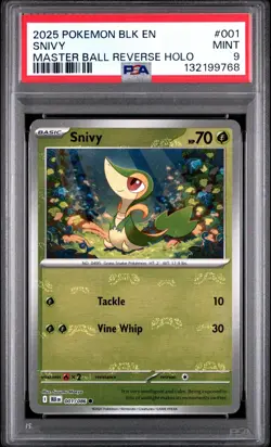 PSA 9 SNIVY 001/086 MASTER BALL REVERSE HOLO BLACK BOLT POKEMON 🍃 - Image 1