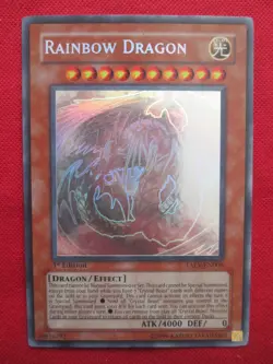 Yugioh Rainbow Dragon TAEV-EN006 1st Edition Ghost Rare LP - Image 1