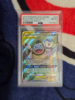 Psa 8-- Blastoise & Piplup--GX-- Alternate Full Art--#215/236--Pokemon 2019 - Image 1