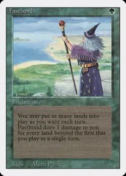 Fastbond Revised HEAVILY PLD Green Rare Reserved List MAGIC MTG CARD ABUGames - Image 1