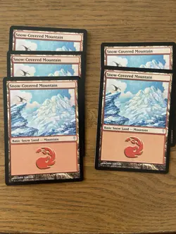 Set of x5 MTG Snow-Covered Mountain Coldsnap LP - Image 1