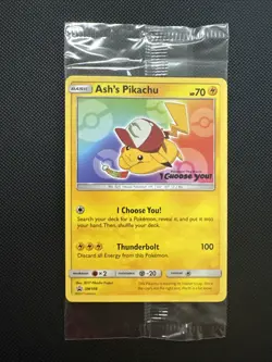 Sealed Ash's Pikachu SM108 Sun & Moon Black Star Promo I Choose You Pokemon - Image 1