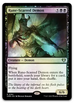 Rune-Scarred Demon #184 (Foil) (NM) Commander Masters CMM Magic MTG - Image 1