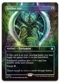 Leyline Axe (Borderless) #353 (Foil) (NM) Foundations FDN Magic MTG - Image 1