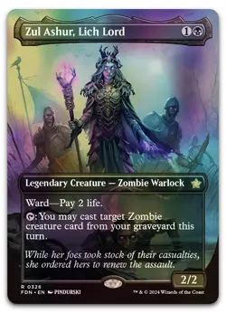 Zul Ashur, Lich Lord (Borderless) #326 (Foil) (NM) Foundations FDN Magic MTG - Image 1