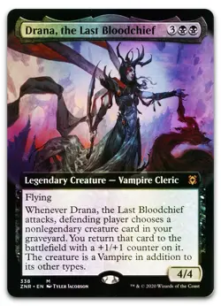 Drana, the Last Bloodchief (Extended Art) #338 (Foil) NM Zendikar Rising - Image 1