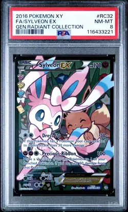 2016 Pokemon XY Generations Sylveon EX RC32/RC32 Radiant Collection Rare PSA 8 - Image 1