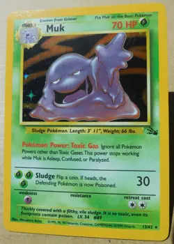 Muk 13/62 Rare Holo Fossil Set Pokemon Card NM/LP - Image 1