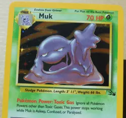 Muk 13/62 Rare Holo Fossil Set Pokemon Card NM/LP - Image 3