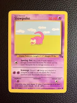 Vintage Pokemon TCG Slowpoke 55/62 Fossil Unlimited Regular - Image 1