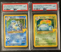 Pokemon 2021 Celebrations Blastoise & Venusaur PSA Mint 9 Graded Sequential - Image 1