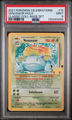 Pokemon 2021 Celebrations Blastoise & Venusaur PSA Mint 9 Graded Sequential - Image 5