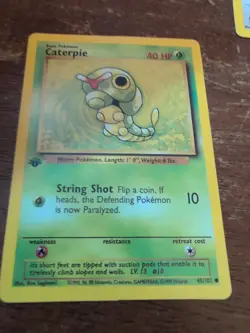 Pokemon 1999 All 1st Edition 3 Card Lot #39 Porygon, #45 Caterpie, #60 Ponyta.NM - Image 3