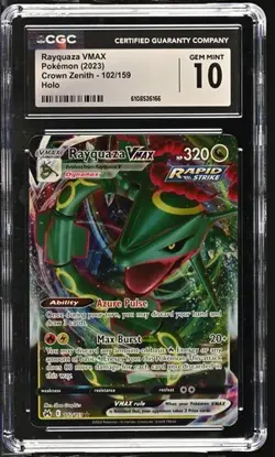 Pokemon Rayquaza VMAX Crown Zenith 102/159 Ultra Rare Holo CGC 10 - Image 1